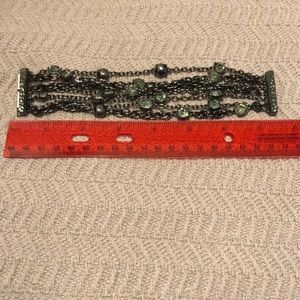 NWOT 7 strand bracelet with gray crystals